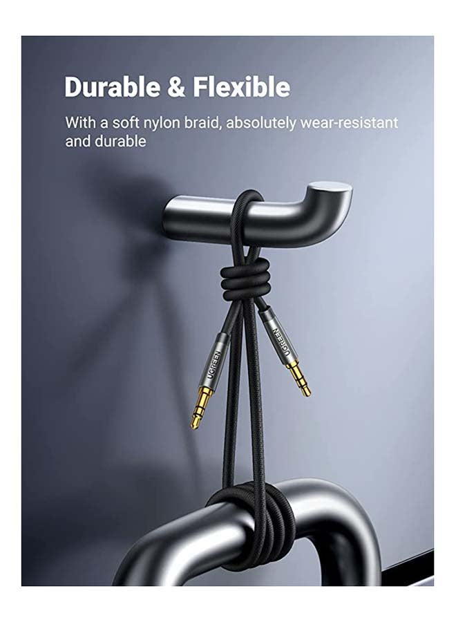 يو جرين 1M 3.5mm كابل الصوت Aux كابل مضفر ذكر إلى ذكر ستيريو مساعد Aux جاك لفون iPad سامسونج الهواتف الذكية أقراص سيارة المنزل ستريو سماعات الرأس المتكلم - Image 3